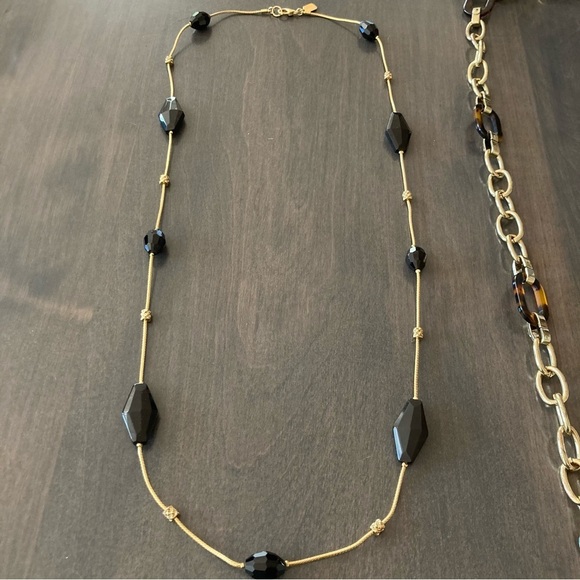 Ralph Lauren Gold Toned Long Chain Beaded Necklace Bundle Set of 2 W - Picture 3 of 13